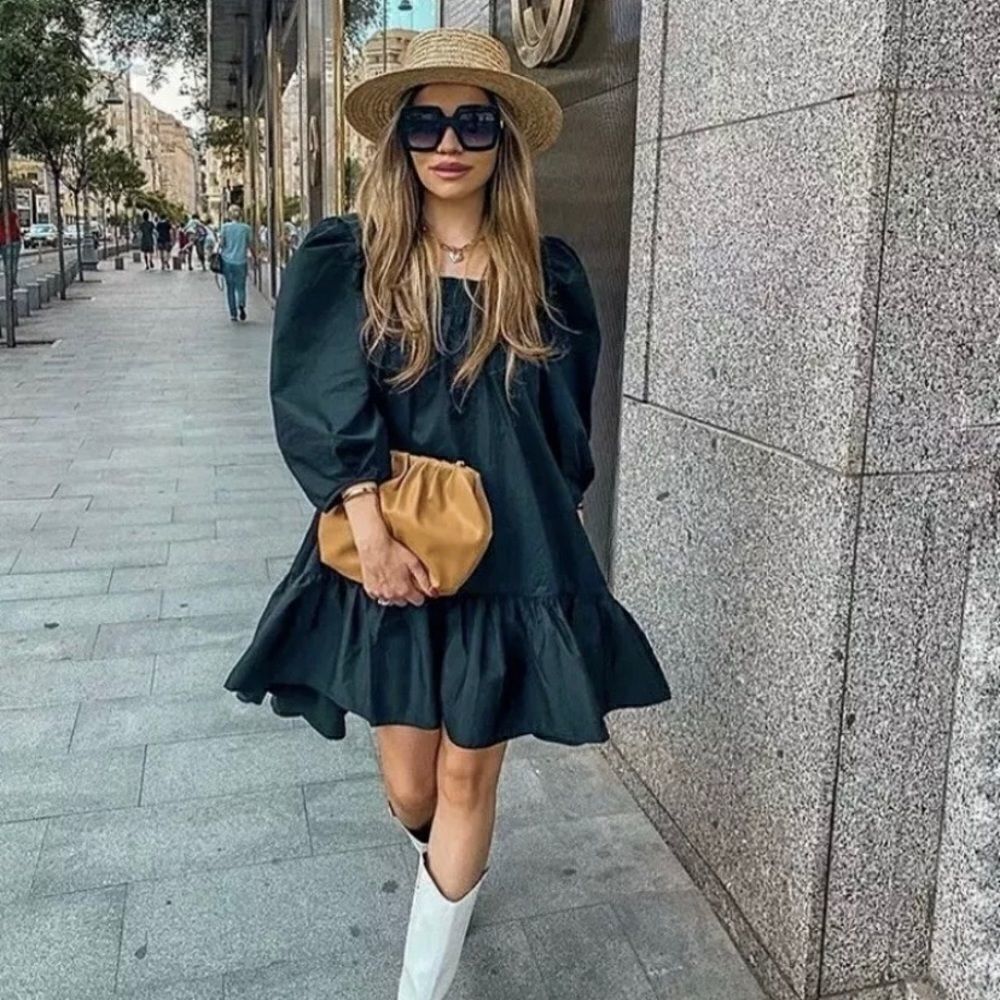 Puff Sleeve H&M dress bloggers fav black - Picture 9 of 10